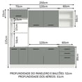 thumbnail image 4 of Cocina Integral Completa Modular Madesa Agata 250cm BG 01, 4 of 5