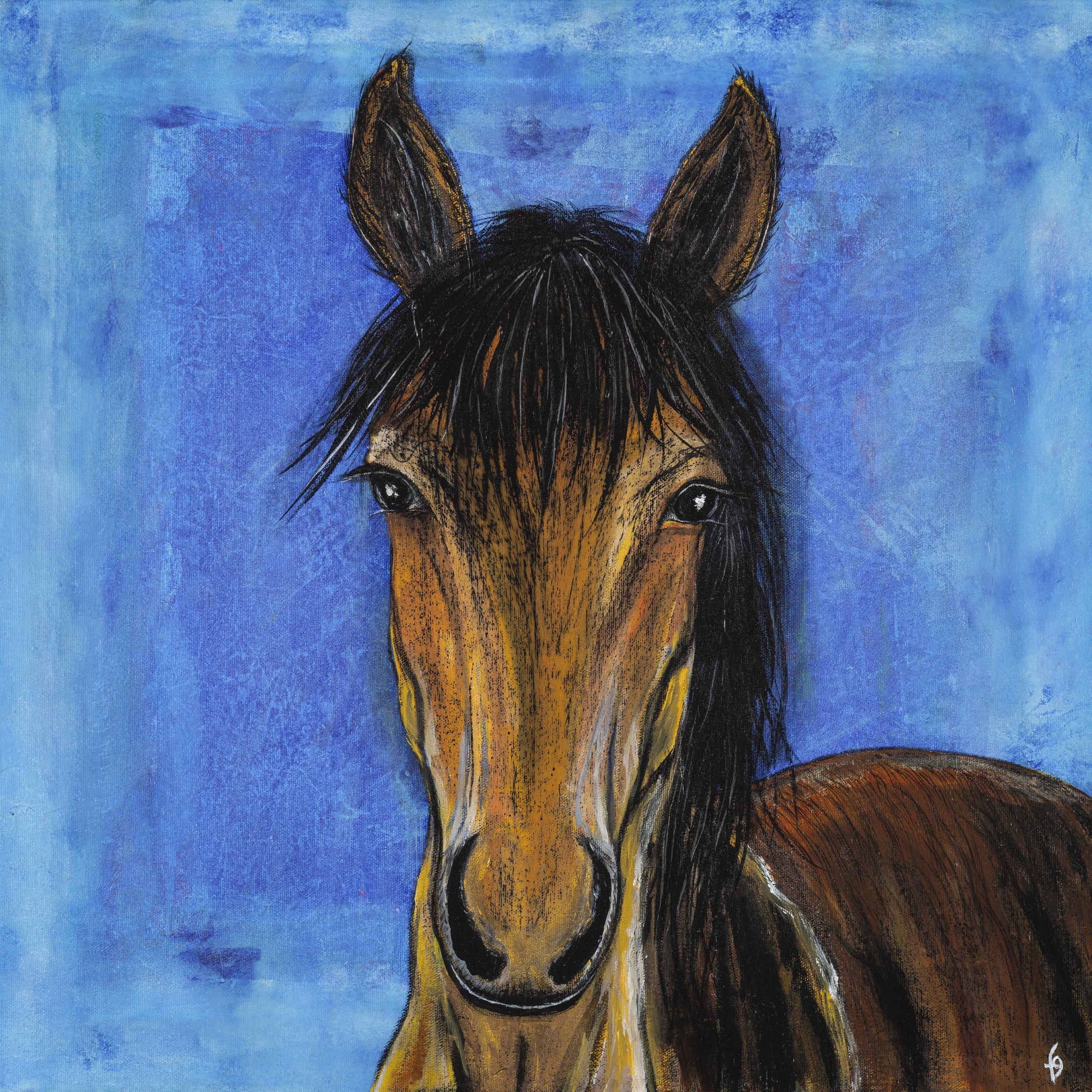 "Hidalgo Mustang Horse" Painting Print on Wrapped Canvas