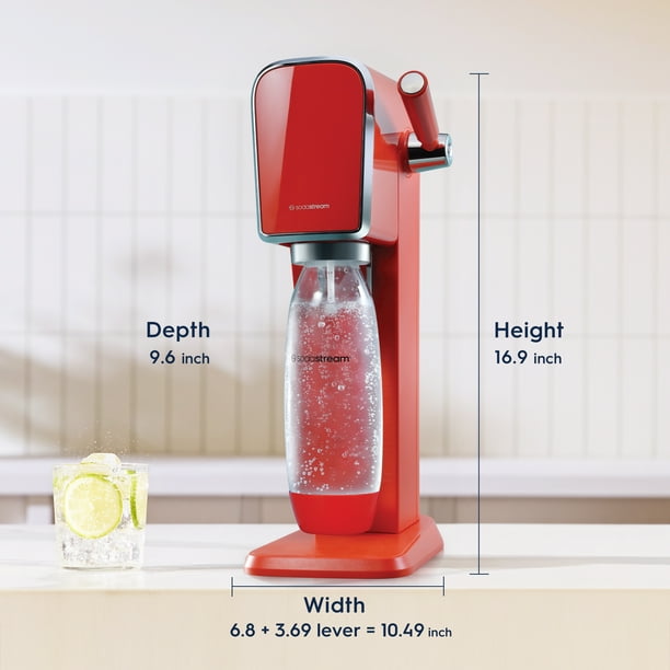 SodaStream Art (Mandarin Red) Sparkling Water Maker with CO2