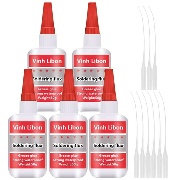 5PCS Welding High Strength Oily Glue Universal Super Adhesive Glue soldering flux Strong Glue Clear Glue,Crazy Craft Glue for Plastic Wood Ceramics Metal Leather Soldering Agent 50ml/1pc