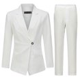 thumbnail image 1 of Womens 2-piece Office Lady One-button Elegant Slim Fit Business Suit (blazer+pant), 1 of 5