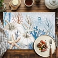 thumbnail image 4 of White Pumpkin Placemats Set of 8 Coastal Starfish Coral Shell Blue Letter Heat Insulated Linen Place Mats, Washable Stain-Proof Table Mats for Dining Tables Holiday Decor 13x19inch, 4 of 9