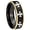 Black And Gold Step Edge, variant on Multiple Maltese Cross Concave Black Tungsten Men Ring 10MM