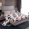 thumbnail image 1 of Erosebridal Racing Car Bed Sheets Set Queen Size for Boys, Checkered Flag Bed Sheets Queen, Sports Car Decor, 4pcs, 1 of 7