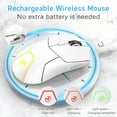 thumbnail image 3 of Mistaha Souris Ergonomique Triple Mode Sans Fil avec DPI Réglable et Lumière RGB - HXSJ T40 Blanc, 3 of 7