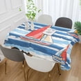 thumbnail image 2 of Yayeee Tablecloths 60" x 120" Rectangle Wrinkle Resistant Party Table Cover, Red Sailboats, 2 of 8