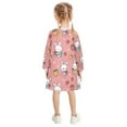 thumbnail image 3 of Girls' long-sleeved dress Cute Rabbit in A Skirt Girls' A-line dress with ribbed cuffs Soft and comfortable, 3 of 6