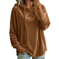 thumbnail image 7 of Hurxie Women Casual Hoodie Velour Long Sleeves Fashion Pullover Loose Fit Tunic Winter Tops Comfy Shirts, 7 of 7