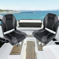 thumbnail image 3 of Soonbuy 2 Pack Folding Boat Seats, High Back Fishing Boat Seat, Comfortable Boat Chairs with Thick Sponge Padding and Hinge for Sightseeing Boat, Speedboat, 3 of 7