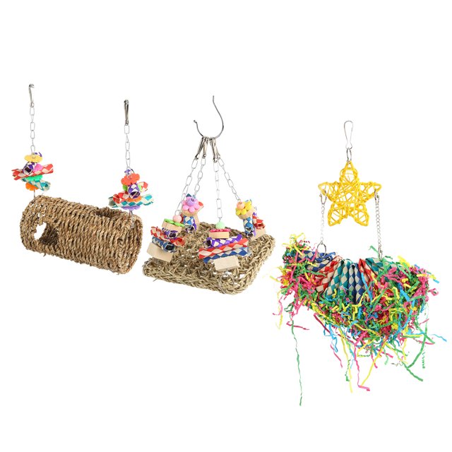 Tunnel, Bright Colors Safe Bird Bamboo Shredding Toys Reduce Loneliness With Natural Scent For Playing For