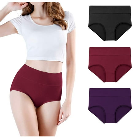 

Intimates Women s High Waisted Cotton Underwear Stretch Briefs Soft Full Coverage Panties 3P Polyester Simple Long Sleeve Shirts for Women Multicolor
