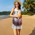 thumbnail image 3 of Balery White Red Cat Couple Pattern Women’s Summer Dresses – Loose Sleeveless Sundress, Casual and Comfortable Beach Dress for Hot Days, 3 of 7