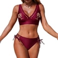 thumbnail image 2 of Fznquz Triangle Womens Bikinis Tropical Swimwear Adjustable Straps Tie Side Summer Beach Bathing Suits M, 2 of 5