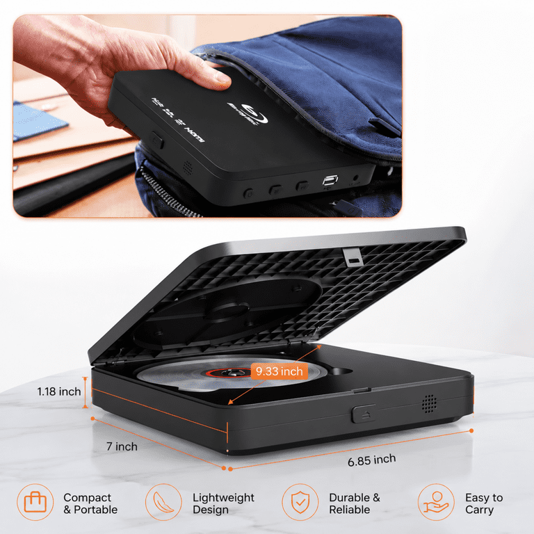 Tojock Blu-ray DVD Player for TV, HDMI Compact, 1080P Playback