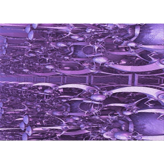 Ahgly Company Machine Washable Indoor Rectangle Transitional Purple Area Rugs, 2' x 4'