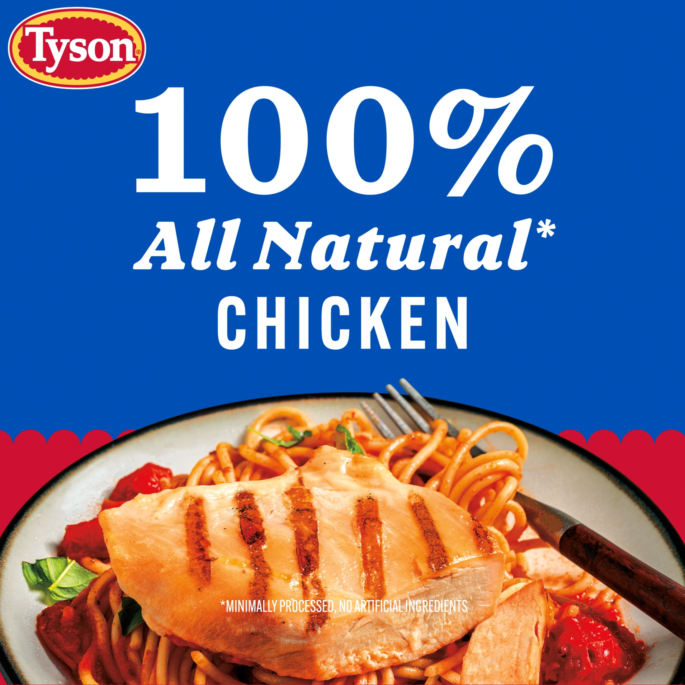 Tyson All Natural, Fresh, Boneless, Skinless Chicken Breasts, 1.0 - 3.3 lb Tray