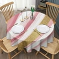 thumbnail image 3 of Pink White Gold Marble Pattern Round Tablecloth 60"x60",Wrinkle Wipeable Table Cloth for Kitchen Dining Room Picnic Patio Party, 3 of 6