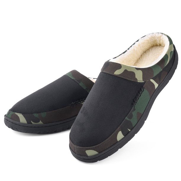 Vonmay Men's Camouflage Slippers Memory Foam Fuzzy Clogs House