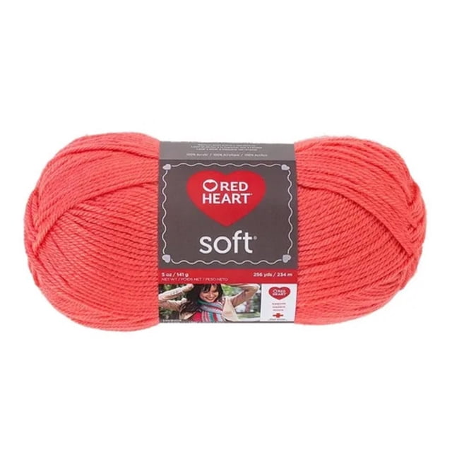 Estambre Coral Suave Acrílico Soft Red Heart 9251 Coats Red Heart Coral