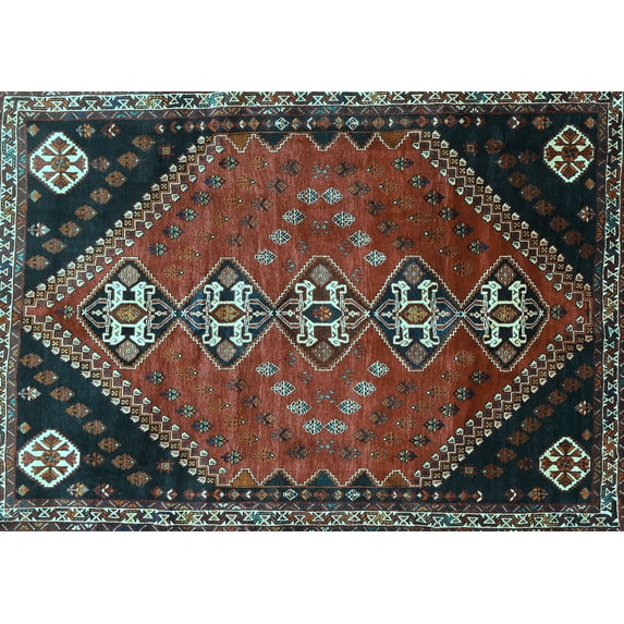 Ahgly Company Indoor Rectangle Persian Light Blue Traditional Area Rugs, 4' x 6'