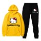 thumbnail image 1 of Cross-border AliExpress Hot Selling Hello Kitty Cartoon Print Unisex Casual Hooded Sweatshirt Casual Trousers suit, 1 of 5
