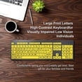 thumbnail image 2 of Teclado de computadora con letras grandes, teclado USB con cable de alto contraste con letras de gran tamaño para personas con baja visión y discapacidad visual UKJ, 2 of 5