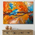 thumbnail image 2 of Designart ' Blue Cerulean Warbler Bird Sitting On A Branch ' Traditional Canvas Wall Art Print, 2 of 4