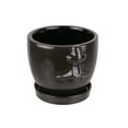 thumbnail image 1 of Brown Ceramic Face Planter Decorative Flower Pot Hand Painted Plant Holder Decor, 1 of 3