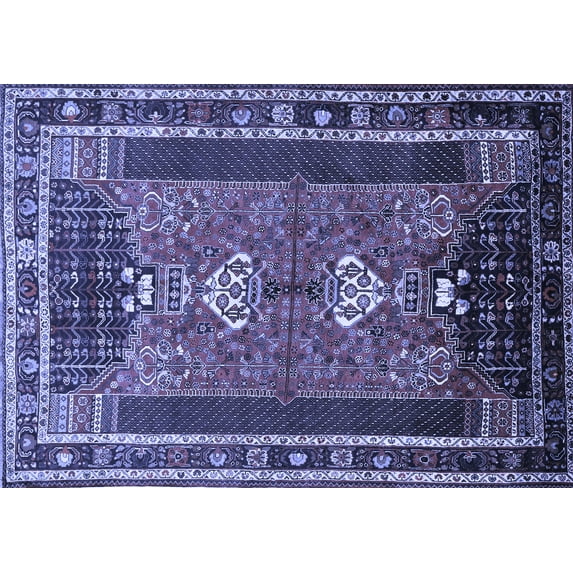 Ahgly Company Indoor Rectangle Persian Blue Traditional Area Rugs, 5' x 8'