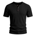 thumbnail image 2 of Henley Shirts for Men 3-Button Summer Plain Crew Neck Short Sleeve Mens T-Shirts Casual Tops, 2 of 8