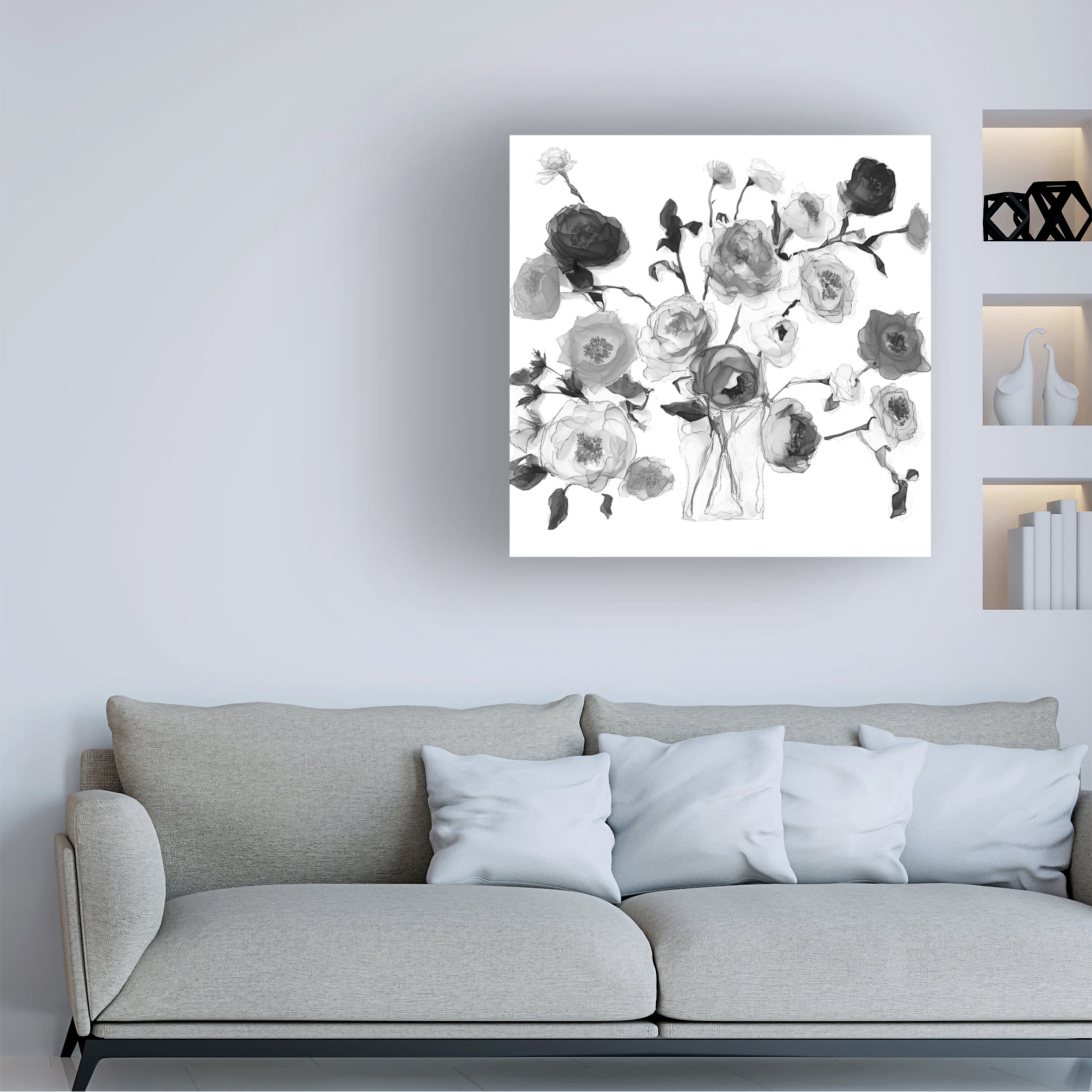 Canvas Wall Art - Sasha 'Yin Yang X' Wall Art for Living Room, Bedroom, or Office Décor by Trademark Fine Art - 18 x 18 Inches