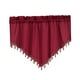 thumbnail image 4 of Cenefa de cortina corta estilo granja con borlas, cenefa corta, cortina de niveles para Rojo, 4 of 9