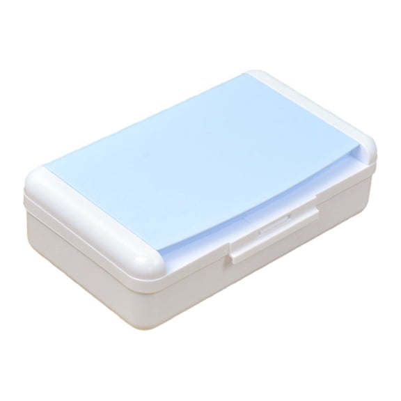 Solivara Double Layer Transparent Plastic Pencil Case Hard Pen Case With Tight Lid For Art And Office Storage(Blue,One Size)