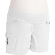 Maternity Demi-Panel Cuffed Utility Shorts