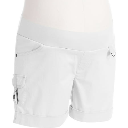 Maternity Demi-Panel Cuffed Utility Shorts