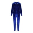 thumbnail image 4 of EGNMCR Sweatsuits for Women Fashion Velvet Solid Color Long Sleeve Crew Neck With Pant Casual Home Set Two Piece Set Spring Summer Sale, 4 of 7