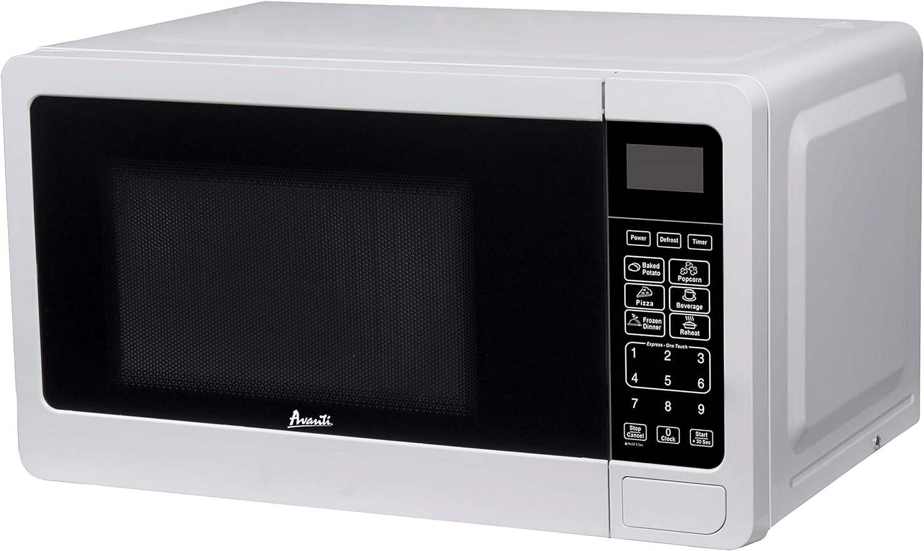 Avanti MT7V0W Microwave Oven 700-Watts Compact with 6 Pre Cooking Settings, Speed Defrost, Electronic Control Panel and Glass Turntable, White
