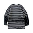 Shirts for Boys Boy's Girls Striped Pullover Crew Neck Long Sleeve