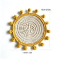 thumbnail image 2 of Doghiosgha Round Heat Resistant Table Mat Woven Placemat for Home Tabletop Decor, 5.12 Inch, Yellow, 2 of 5