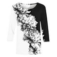 thumbnail image 4 of 3/4 Length Sleeve Womens Tops 2025 Summer Crew Neck Tees Loose Fit Tee Shirts Tie-Dye Gradient Print Tuncis Blouses Dressy Causal Blouses, 4 of 5