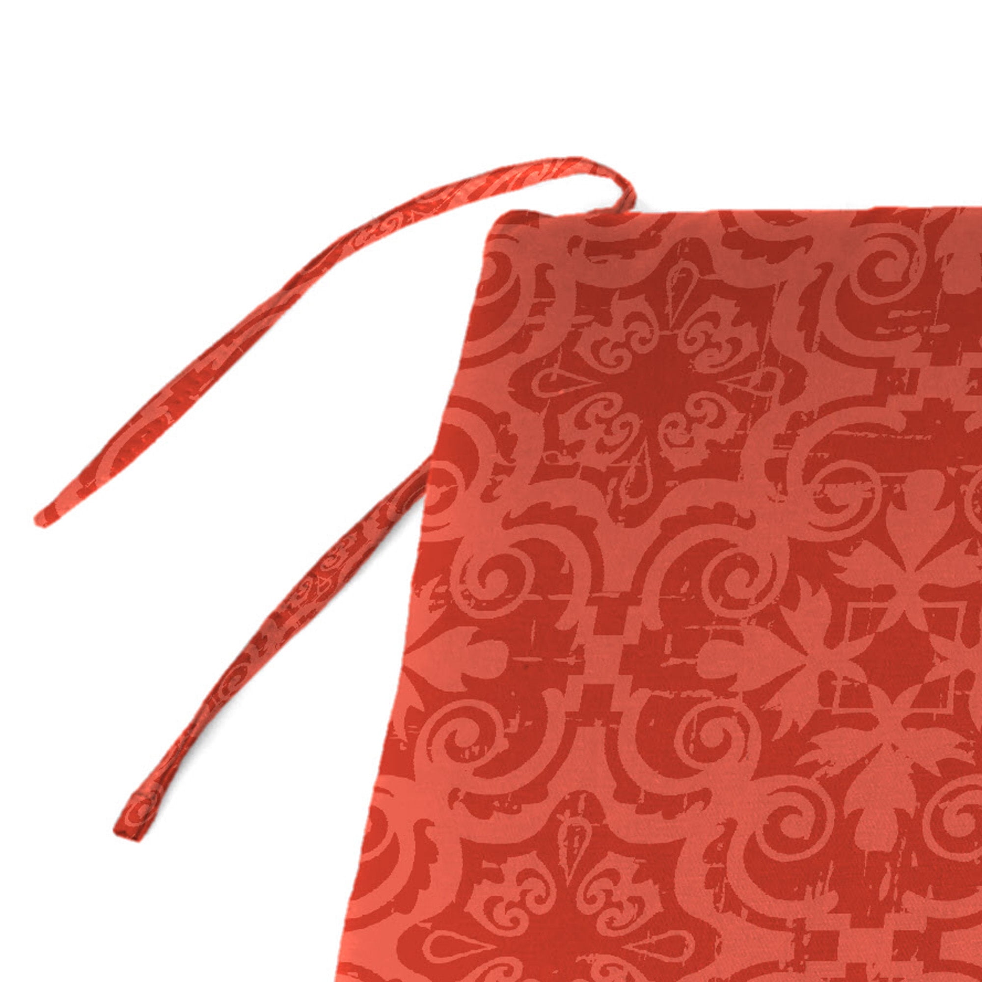 Jordan Manufacturing 59" x 16" Persimmon Red Medallion Rectangular Outdoor Settee Swing Bench Cushion with Ties
