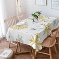 thumbnail image 2 of Christmas Snowflake Texture Table Cloth Waterproof Dining Tablecloth Kitchen Decorative Party Table Cover, 2 of 7