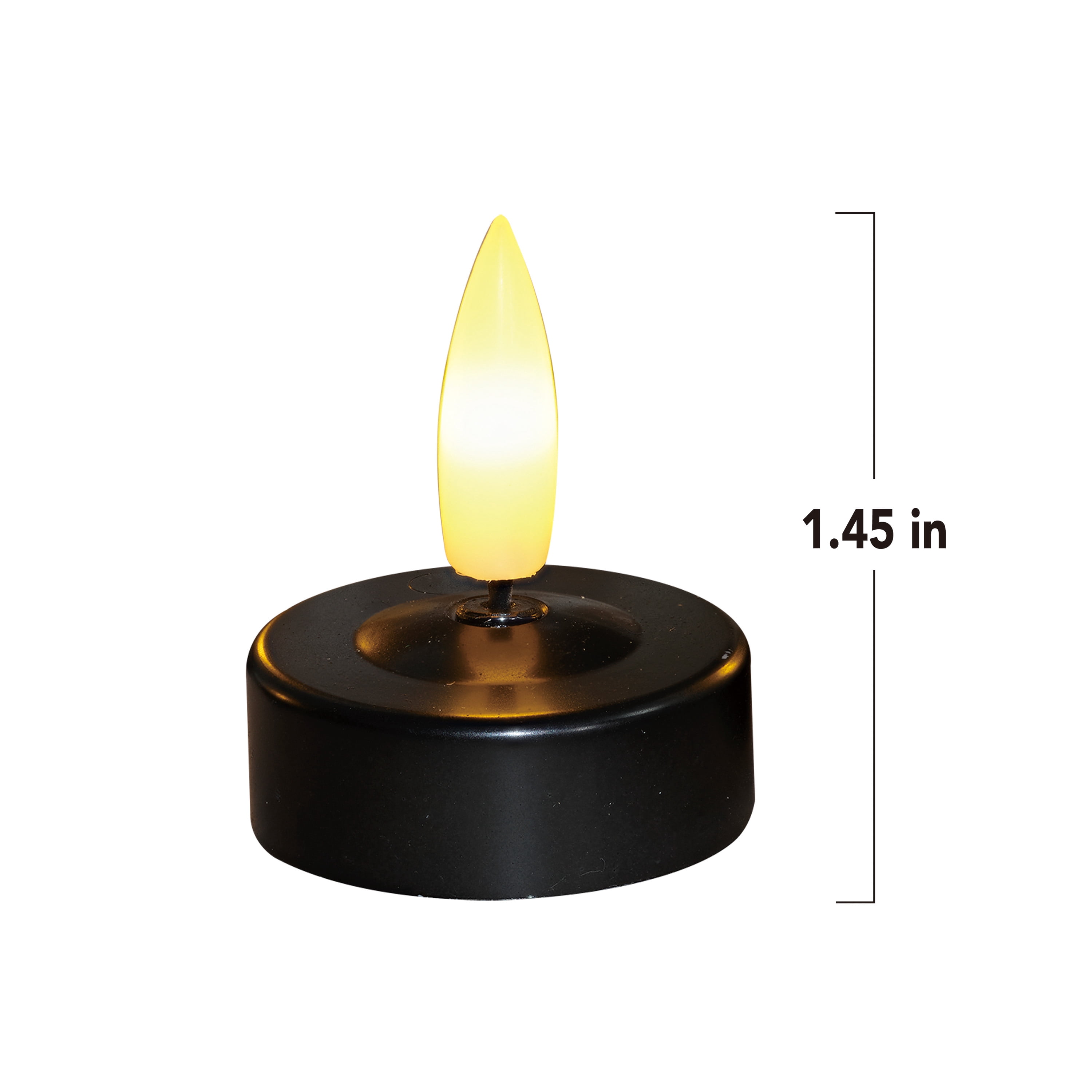 Battery-Operated LED Tealight Candles, Black, 4 Count, Halloween by Way To Celebrate
