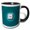 Black/White, variant on 3drose, Escape- Hypnotic Blue Geometric Symmetry under White Keyboard Button, 15oz Two-tone Red Mug