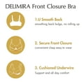 thumbnail image 5 of DELIMIRA Women's Front Closure Bras Plus Size Lace Full Coverage Underwire Unlined Bra, 5 of 7