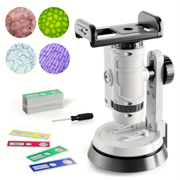 MesaSe Microscope For Kids Kids Beginner Handheld Microscope Science Kit With 60X-120X Microscope & 20 Slides Science Experiments Kit STEM Project Toy For Kids Boys Girls 3-5 5-7 8-12 B