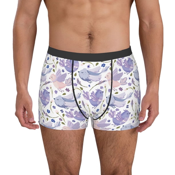 Fotbe Lavender Flowers Calzoncillos Tipo Boxer con Bolsa de Soporte Total para Hombre, X-Temp Fresco, Transpirable y de Secado Rápido-Large