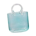 thumbnail image 3 of Jarrón de cristal moderno para flores, maceta, arreglo floral, centro de mesa, terrario azul, 3 of 9
