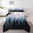 thumbnail image 3 of Manfei Tropical Botanical Full Size Comforter Sets,Natural Landscape Bedding Comforter Set,Pine Tree Bedding Sets For Men Women,Breathable Home Decor Reversible,3 Pieces, 3 of 9