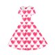 thumbnail image 5 of Vestido de manga corta con cuello en V para niña, estampado de manga corta, falda con cuello doblado y cintura mediana y grande, de poliéster., 5 of 6